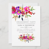 Waterverf Floral Engagement Party Kaart (Voorkant)