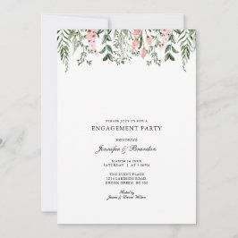 Waterverf Floral Engagement Party Kaart