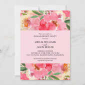 Waterverf Floral Engagement Party Kaart (Voorkant)