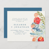 Waterverf Floral Engagement Party nodigt uit (Voorkant / Achterkant)