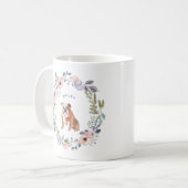 Waterverf Floral | Engelse buldog Koffiemok (Voorkant links)