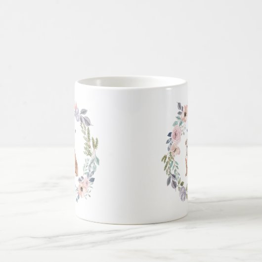  Waterverf Floral | Engelse buldog Koffiemok (Center)