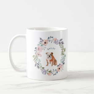 Waterverf Floral   Engelse buldog Koffiemok