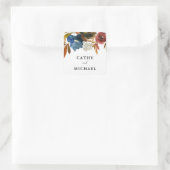Waterverf Floral Envelope Seal Vierkante Sticker (Tas)