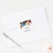Waterverf Floral Envelope Seal Vierkante Sticker (Envelop)