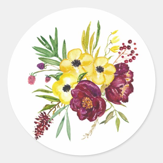 Waterverf Floral Envelope Stickers (Voorkant)