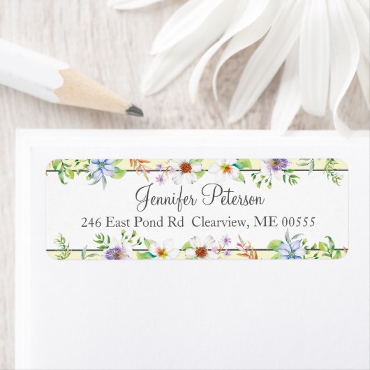 Waterverf Floral Etiket (Insitu)