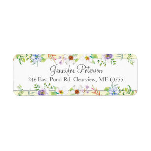 Waterverf Floral Etiket