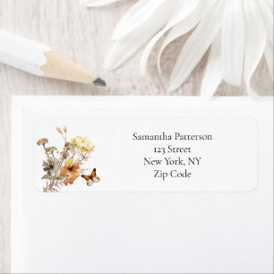 Waterverf Floral Etiket