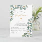 Waterverf Floral Eucalyptus Greenery Doop Kaart (Staand voorkant)