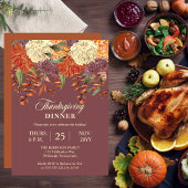 Waterverf Floral | Eucalyptus Thanksgiving Dinner Kaart