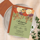 Waterverf Floral | Eucalyptus Thanksgiving Dinner Kaart