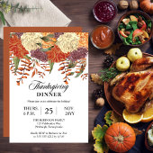 Waterverf Floral | Eucalyptus Thanksgiving Dinner Kaart