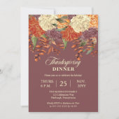 Waterverf Floral | Eucalyptus Thanksgiving Dinner Kaart (Voorkant)