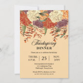 Waterverf Floral | Eucalyptus Thanksgiving Dinner Kaart (Voorkant)