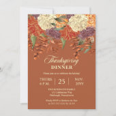 Waterverf Floral | Eucalyptus Thanksgiving Dinner Kaart (Voorkant)