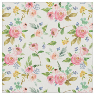 Waterverf Floral Fabric Stof