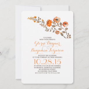 Waterverf floral - fall bruiloft uitnodiging