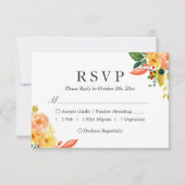 Waterverf Floral Fall Wedding RSVP (Voorkant)