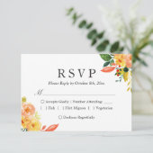 Waterverf Floral Fall Wedding RSVP (Staand voorkant)
