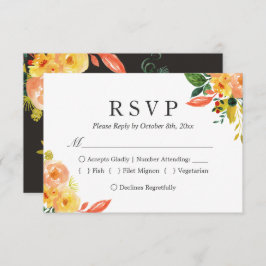 Waterverf Floral Fall Wedding RSVP