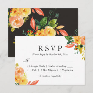 Waterverf Floral Fall Wedding RSVP