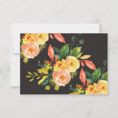 Waterverf Floral Fall Wedding RSVP Kaartje (Achterkant)