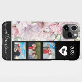 Waterverf Floral & Family Photo Collage iPhone Hoesje (Achterkant horizontaal)