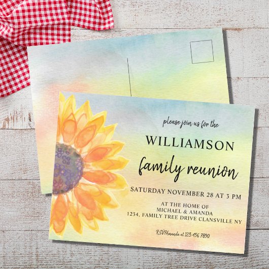 Waterverf Floral Family Reunion Aankondigingskaart