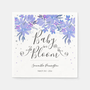 Waterverf Floral Fancy Script Baby in Bloom Napki Servet