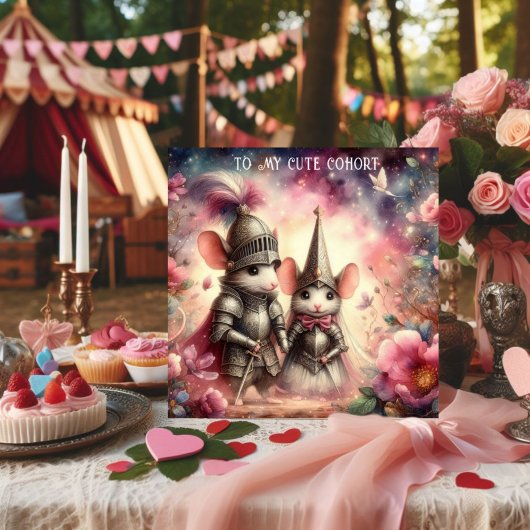 Waterverf Floral Fantasy Romance Mouse Valentijn Feestdagenkaart