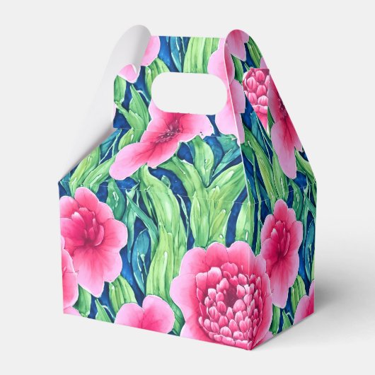 Waterverf Floral Favor Box Bedankdoosjes (Achterkant)