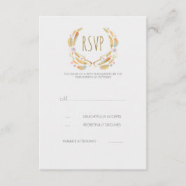 Waterverf Floral Feathers Antlers RSVP-kaarten RSVP Kaartje