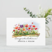 Waterverf Floral feliciteert Kaart (Staand voorkant)