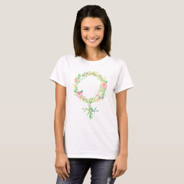 Waterverf Floral Feminisme Venus Symbool T-shirt
