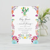 Waterverf Floral Fiesta Baby shower Kaart (Staand voorkant)