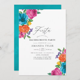 Waterverf Floral Fiesta Bachelorette Party Kaart