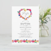 Waterverf Floral Fiesta Baptism Kaart (Staand voorkant)