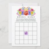 Waterverf Floral Fiesta Bridal Bingo Kaart (Voorkant)