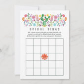 Waterverf Floral Fiesta Bridal Bingo Kaart (Voorkant)