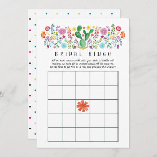 Waterverf Floral Fiesta Bridal Bingo Kaart