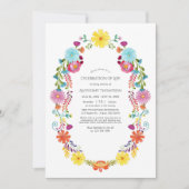 Waterverf Floral Fiesta Celebration of Life Photo Kaart (Voorkant)