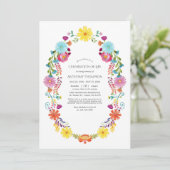 Waterverf Floral Fiesta Celebration of Life Photo Kaart (Staand voorkant)