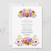 Waterverf Floral Fiesta Celebration of Life Photo Kaart (Voorkant)