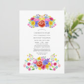 Waterverf Floral Fiesta Celebration of Life Photo Kaart (Staand voorkant)