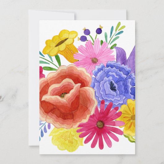 Waterverf Floral Fiesta Celebration of Life Photo Kaart (Achterkant)