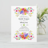 Waterverf Floral Fiesta Couples Shower Kaart (Staand voorkant)