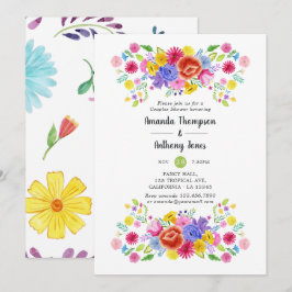 Waterverf Floral Fiesta Couples Shower Kaart