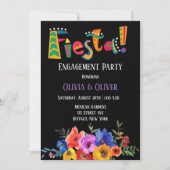 Waterverf Floral Fiesta Engagement Party Kaart (Voorkant)