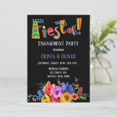 Waterverf Floral Fiesta Engagement Party Kaart (Staand voorkant)